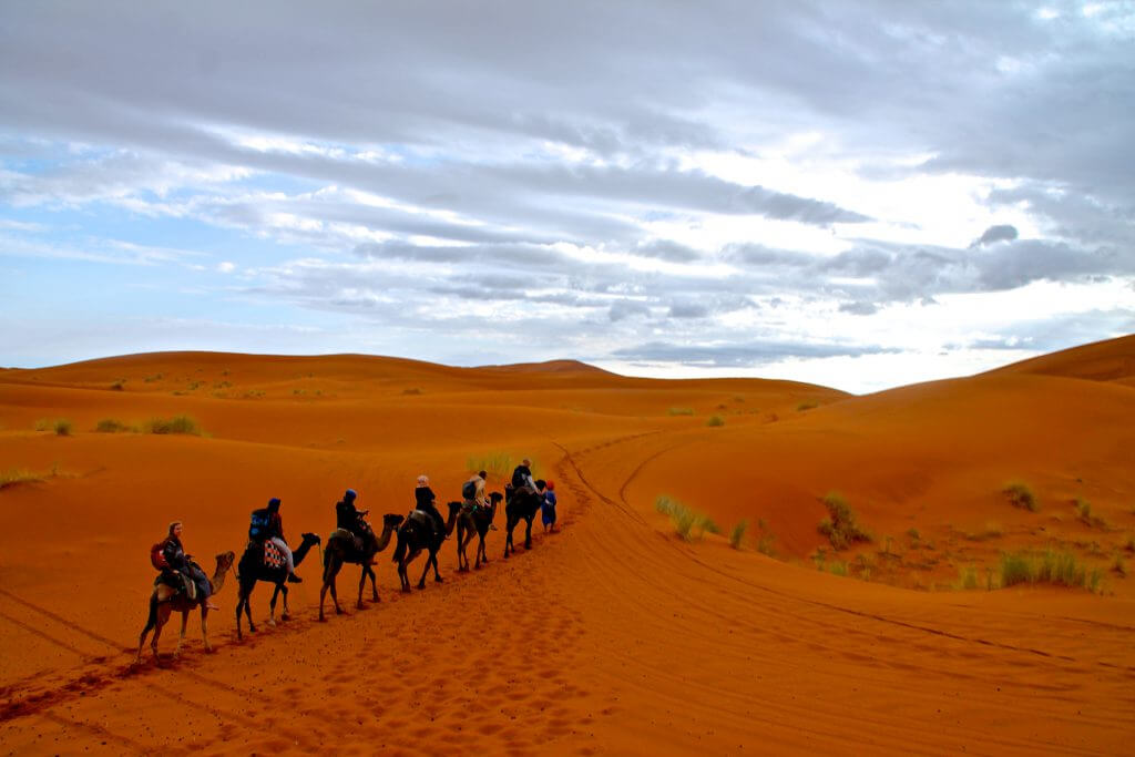 Unsere kleine Gruppe auf dem Weg zu unserem Lager mitten in der Wüste 