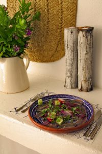 Algarve Vorspeise Sardellen mit Radieschen und Gemüse