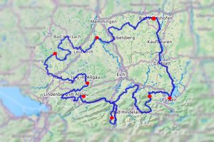 Übersichtskarte Radrunde Allgäu